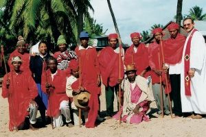 Padre Grad com os reis cristãos em Madagascar